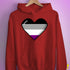 Asexual Pride 8-Bit Pixel Heart Hoodie - Red